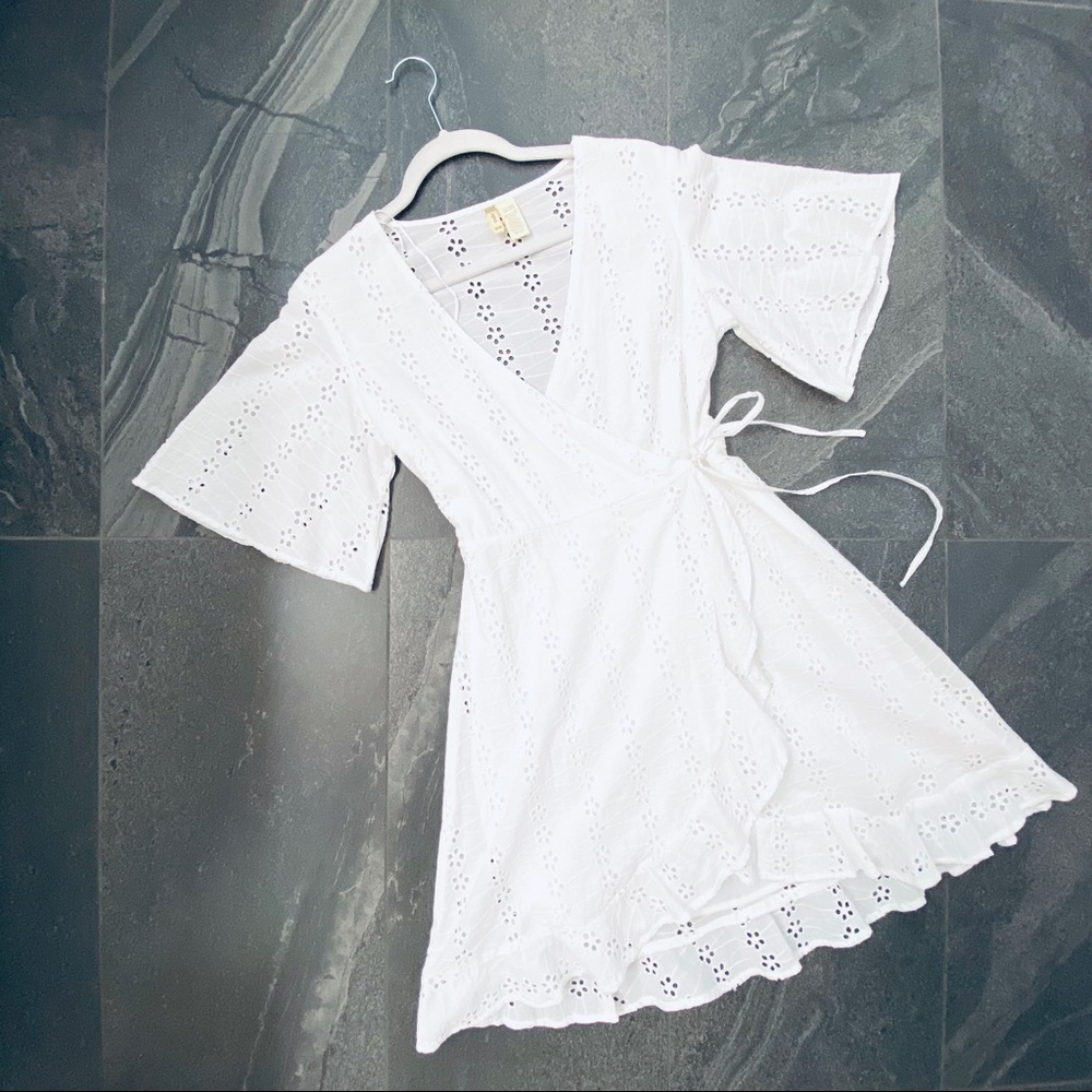 hand made white dress 100% cotton size M